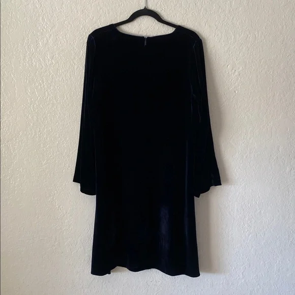 Lafayette 148 New York Blue Velvet Long Sleeve Mini Dress Size M Evening Party - Picture 7 of 10